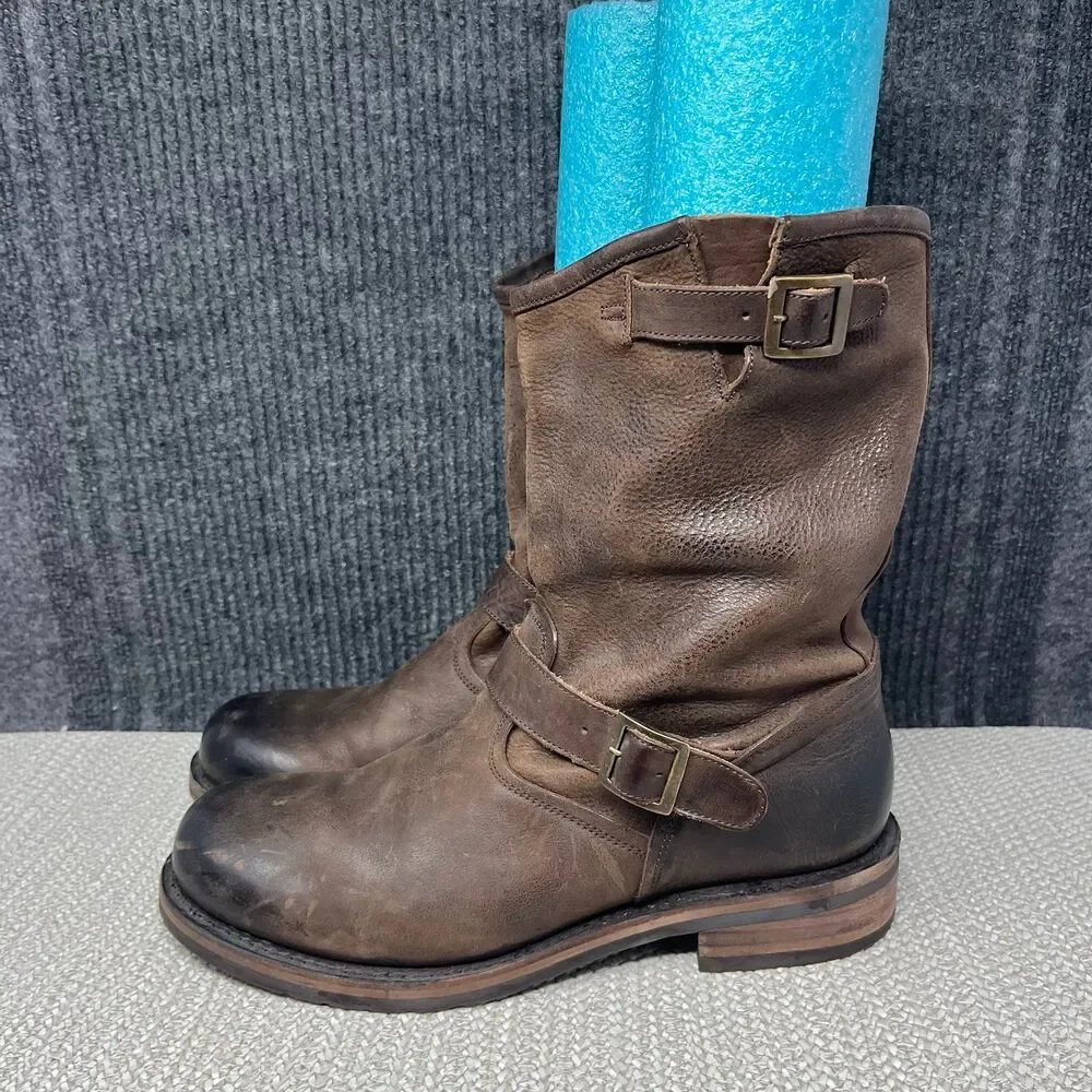 FreeBird Easton Harness Buckle Boots Brown Leather Pull On Mens 11